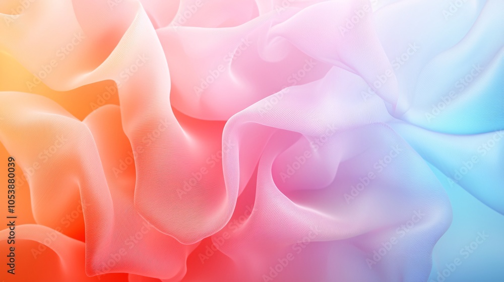 Obraz premium Soft Iridescent Fluid Shapes in Pastel Tones - Abstract Light Reflections and Flowing Motion for Modern Design and Aesthetic Projects