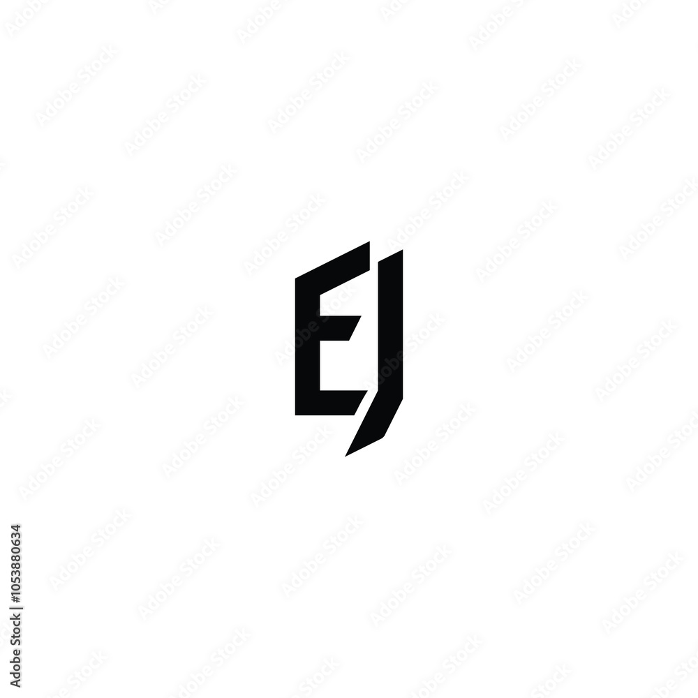 Obraz premium EJ monogram logo design letter text name symbol monochrome logotype alphabet character simple logo