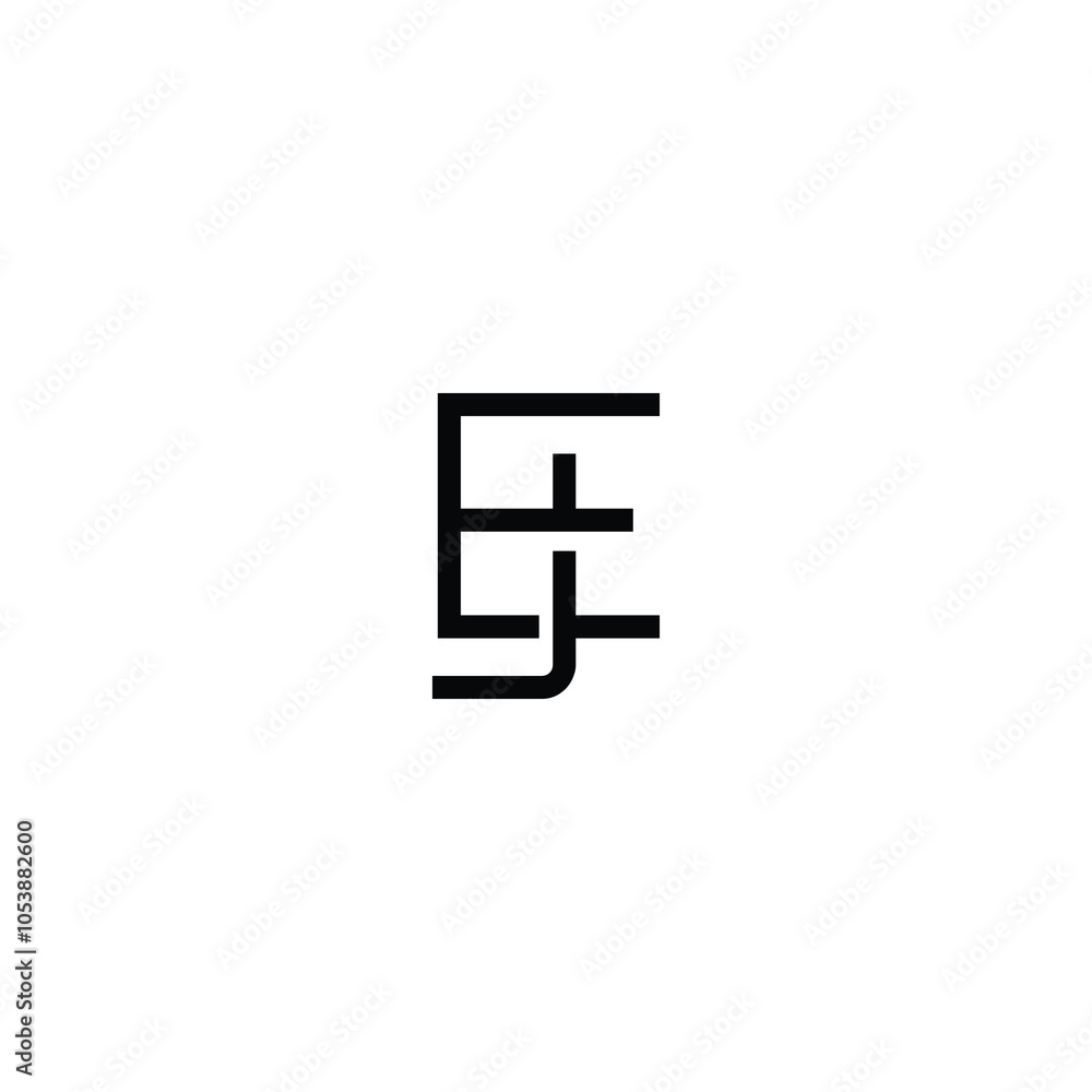 Obraz premium EJ monogram logo design letter text name symbol monochrome logotype alphabet character simple logo