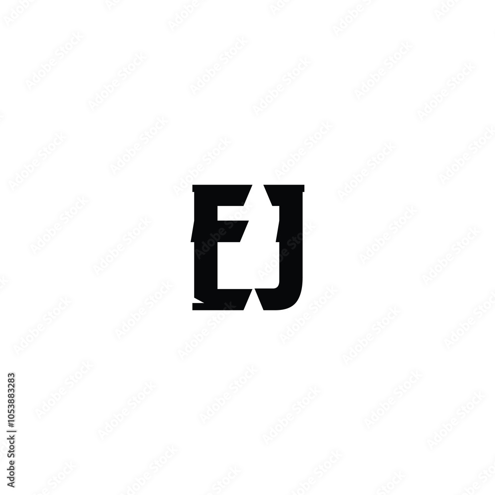 Obraz premium EJ monogram logo design letter text name symbol monochrome logotype alphabet character simple logo