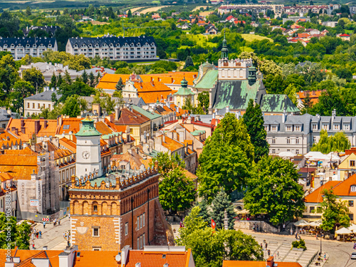 Obraz na płótnie Architektura i panoramy Sandomierza, Polska, Świętokrzyskie, Sandomierz wiosną, Słoneczna pogoda w salonie