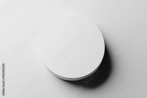 Blank white background with round acrylic block