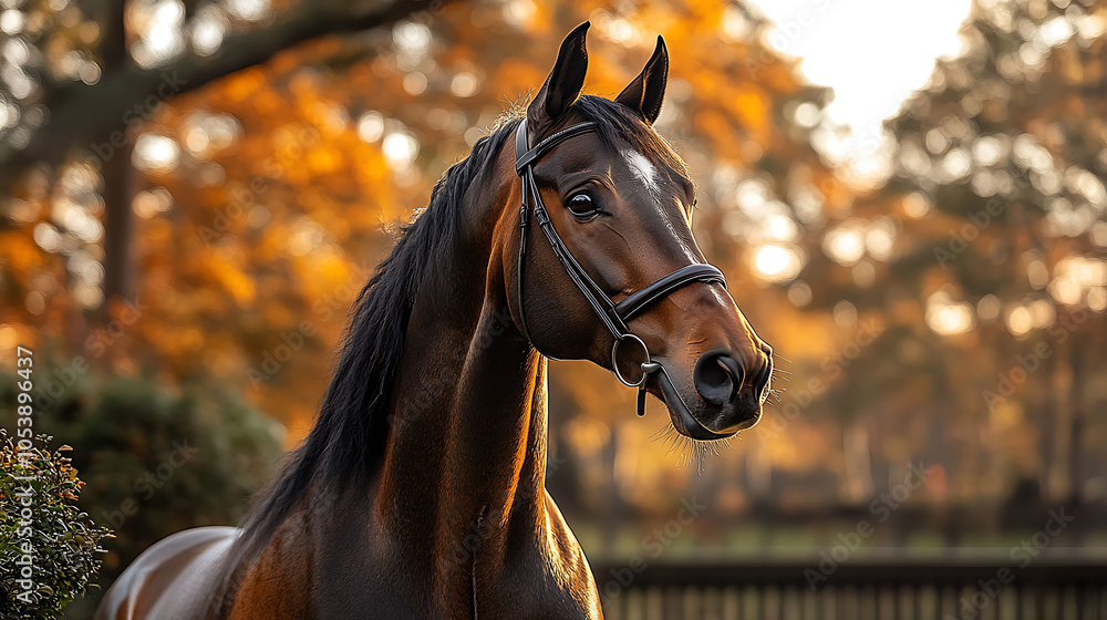 Obraz premium portrait of a horse in autumn
