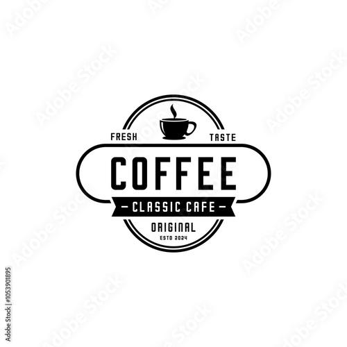 logo of a warm cup of coffee, cafe coffee