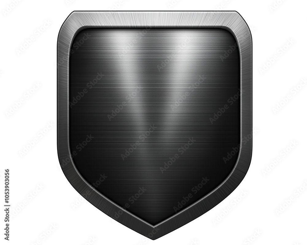 Metallic Shield Icon with Brushed Texture Metallic Shield Icon with Brushed Texture