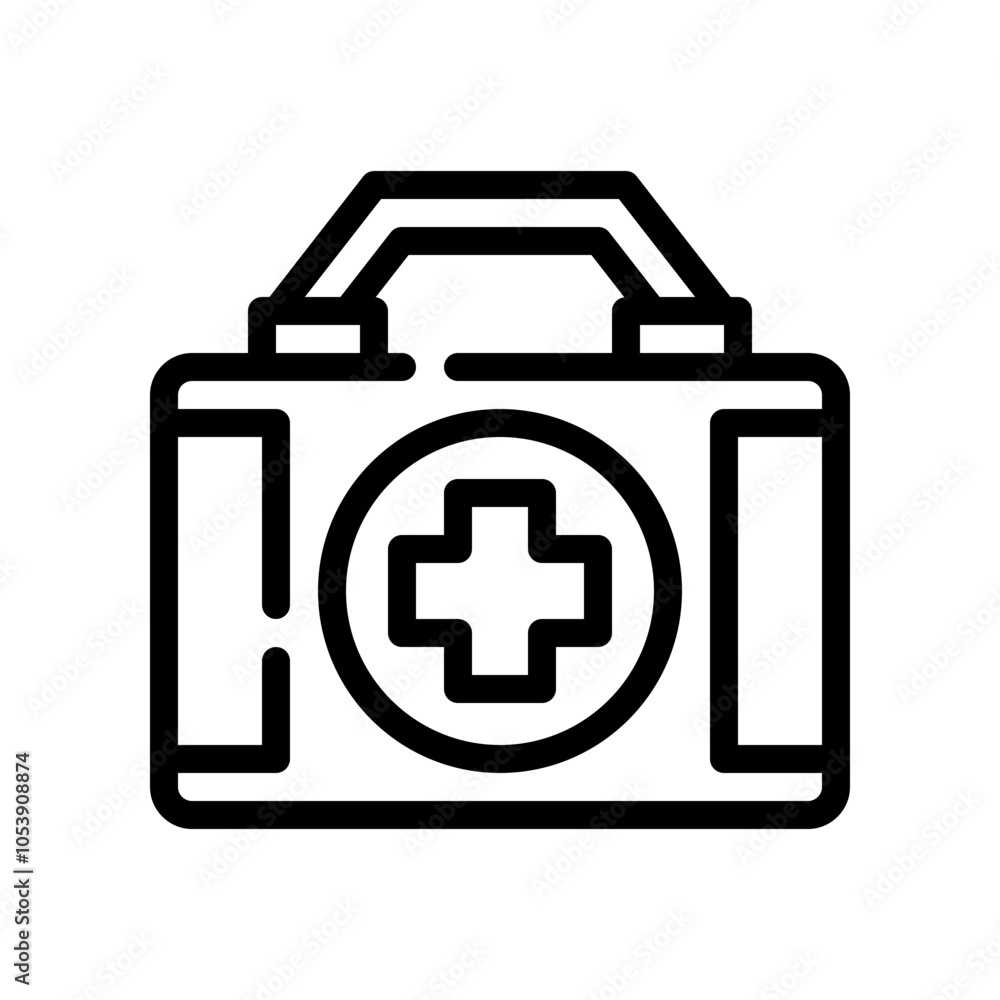 Obraz premium first aid kit line icon