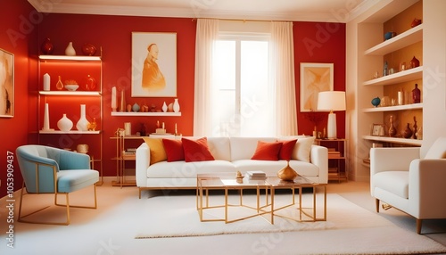 Photo interior modern design room 3d illustration