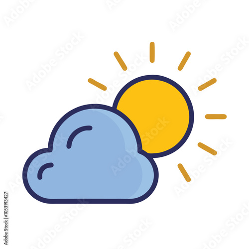 Weather Icon Partly Cloudy Sun Vector. photo