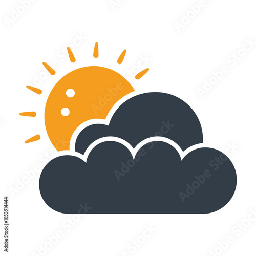 Weather Icon Partly Cloudy Sun Vector. photo