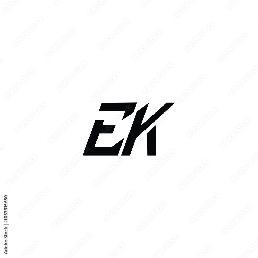 Obraz premium EK monogram logo design letter text name symbol monochrome logotype alphabet character simple logo