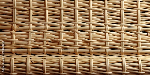 Woven wicker basket texture, a natural and rustic pattern with intricate details of interlacing strands, showcasing the beauty of craftsmanship