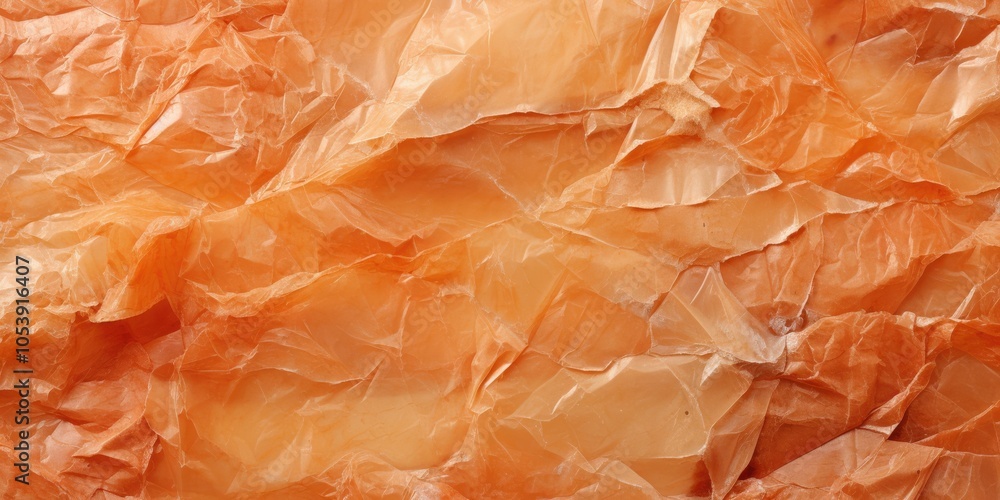 Fototapeta premium Abstract Wrinkled Texture of Orange Paper, a Seamless Pattern for Backgrounds, Designs, and Graphic Projects