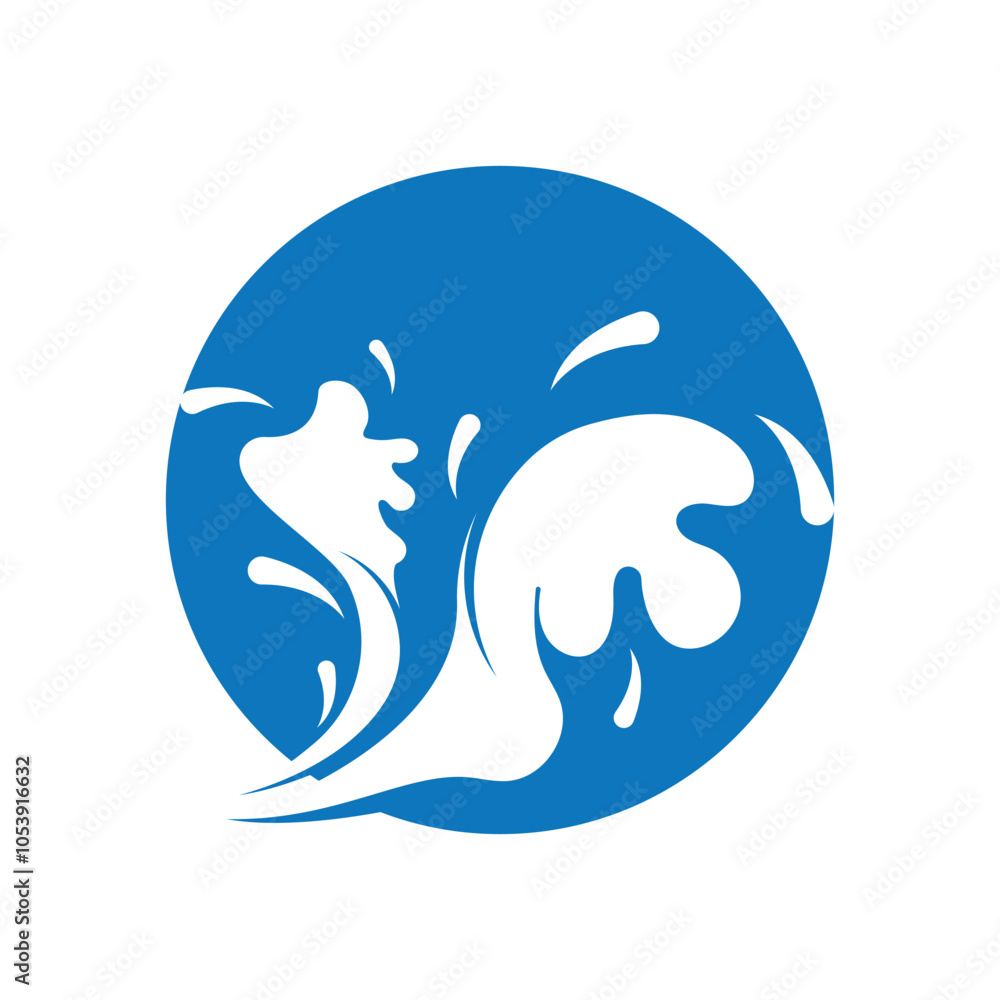 Fototapeta premium Water Wave symbol and icon Logo Template