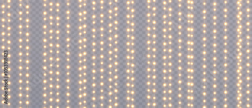 Vector Christmas lights on a transparent background. Christmas light PNG. Set of Christmas glowing garlands. For advertising invitations, web banners, postcards. Vector. Christmas decoration, LED lam	