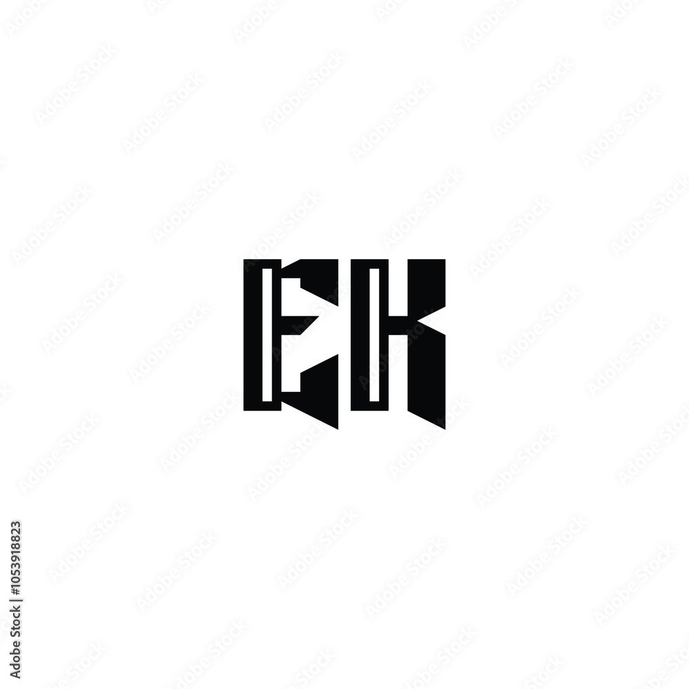 EK monogram logo design letter text name symbol monochrome logotype alphabet character simple logo EK monogram logo design letter text name symbol monochrome logotype alphabet character simple logo