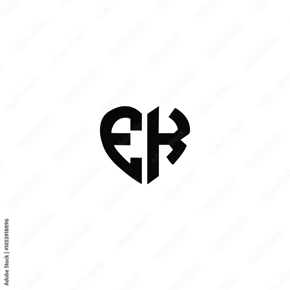 Obraz premium EK monogram logo design letter text name symbol monochrome logotype alphabet character simple logo