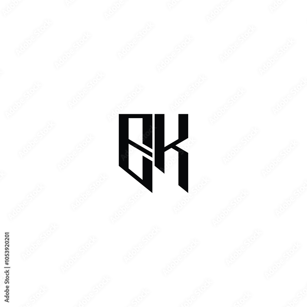 Obraz premium EK monogram logo design letter text name symbol monochrome logotype alphabet character simple logo