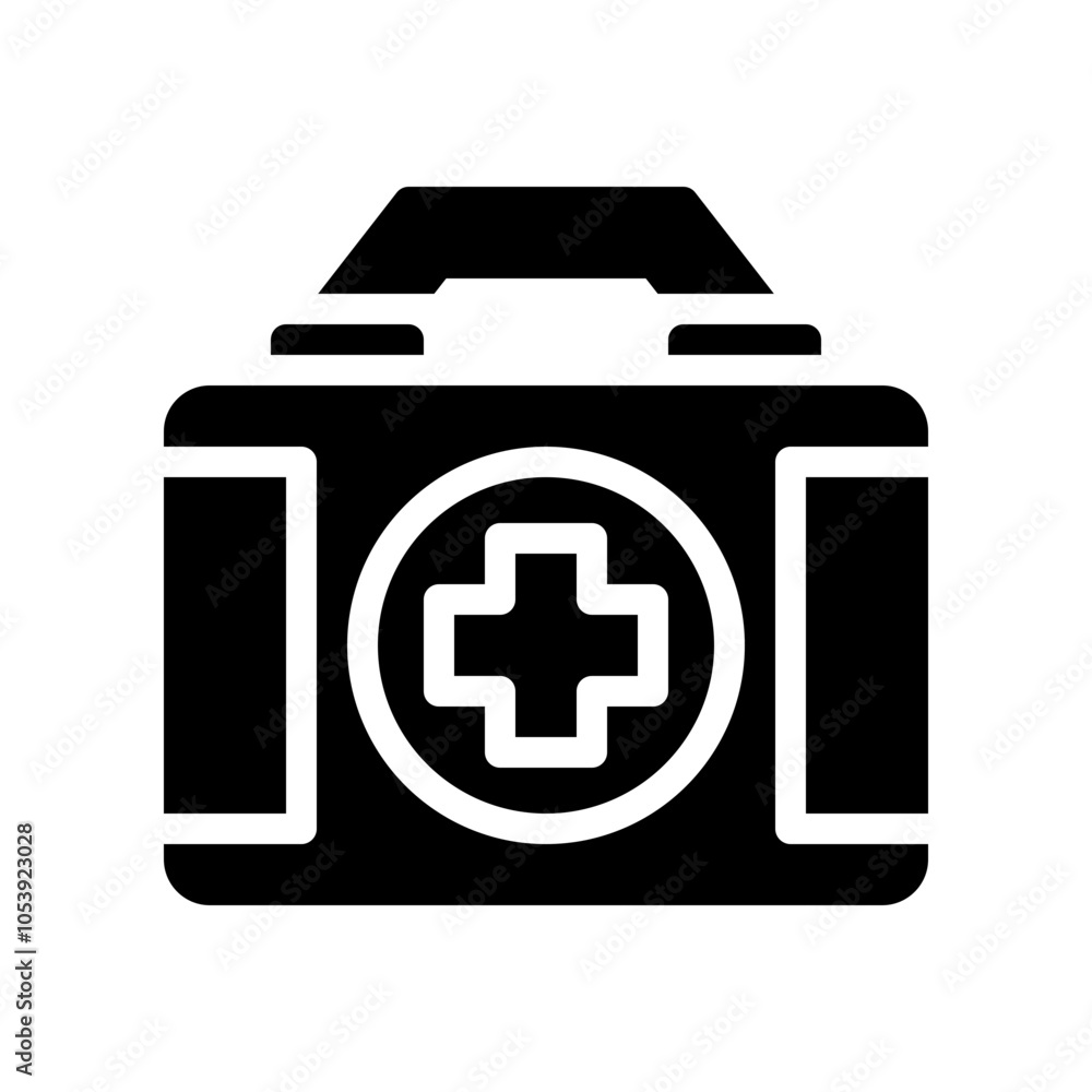 Obraz premium first aid kit glyph icon