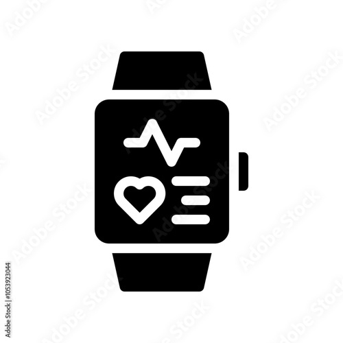 fitness tracker glyph icon