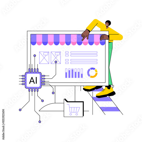 AI-Powered Predictive Stocking abstract concept vector illustration.