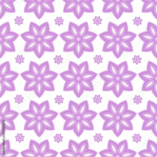 seamless pattern with small pink flower and big pink flowers