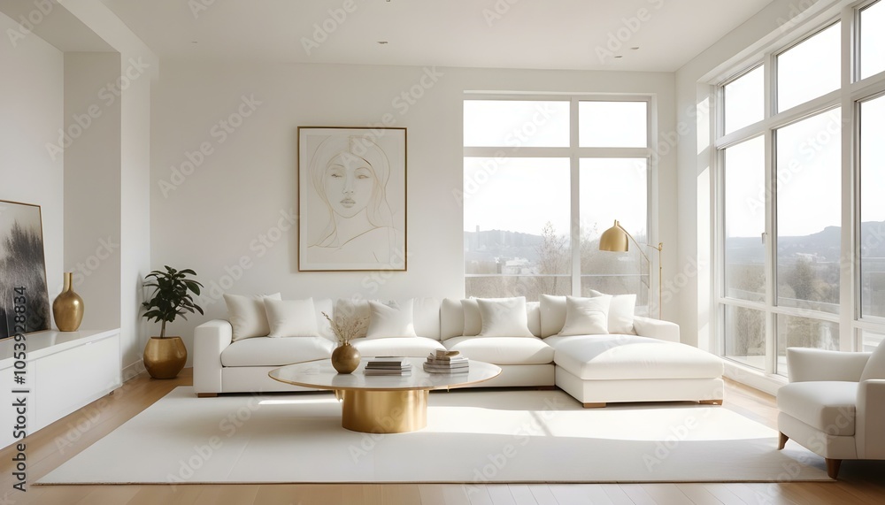 Fototapeta premium Photo interior modern design room 3d illustration