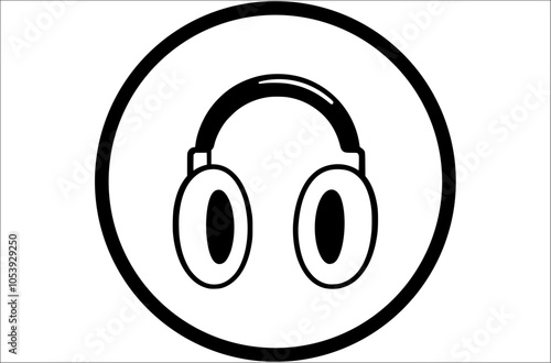 safety ear muff icon vector  with white background