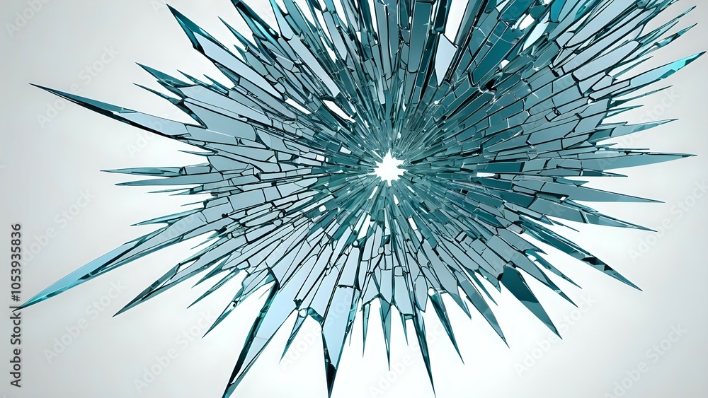 Naklejka premium Abstract background of shattered glass, broken into many pieces, creating a sharp, edgy pattern.