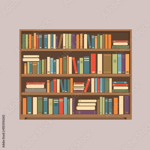 set of wooden book shelve with alot of books in it