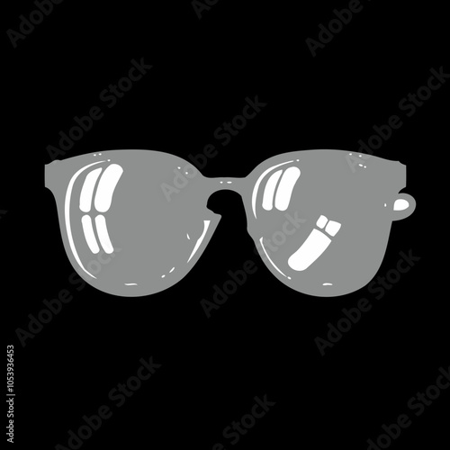 transparent and black shade eye sight glasses PNG