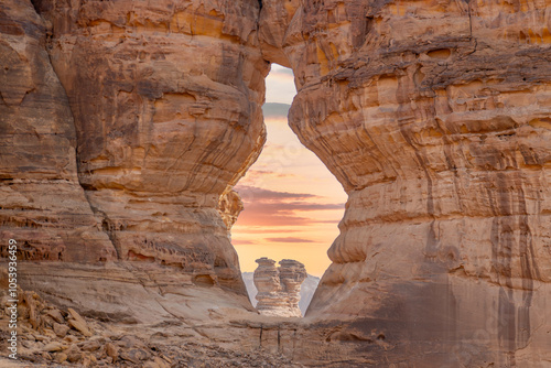 Spectacular rock formations at Al Ula, Saudi Arabia