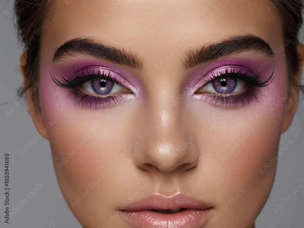 Naklejka premium Close up of eye with makeup