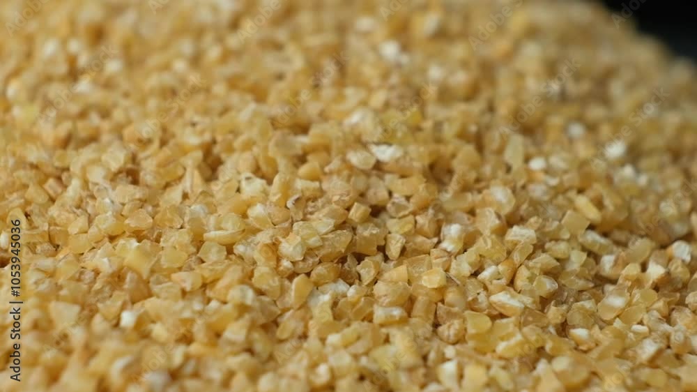 Slow Rotation Of Raw Uncooked Wheat Groats Slow Rotation Of Raw Uncooked Wheat Groats