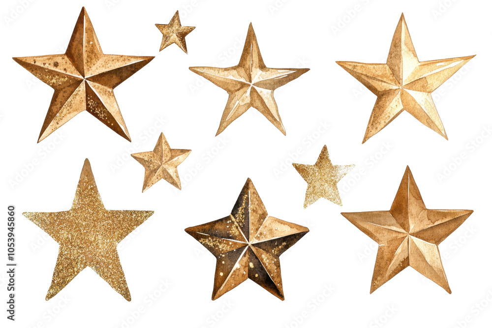 Obraz premium Glittering Starry Night Watercolor Illustration Perfect for Festive Holiday Designs