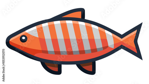 illustration of a salmon fish, Salmon fish. Vector illustration cartoon flat icon isolated on white background.