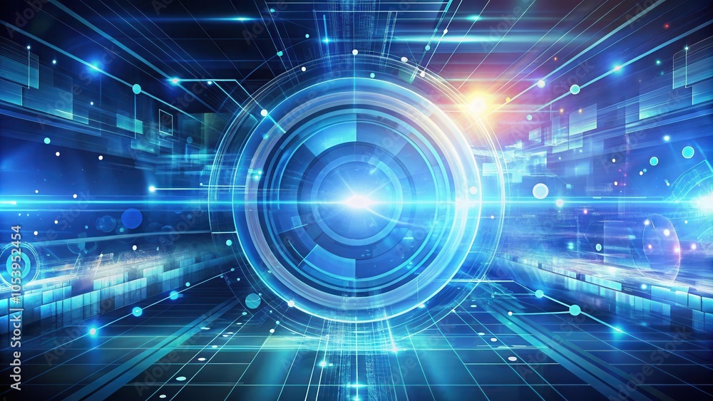 Obraz premium Futuristic Abstract Technology Background with Graphics and Digital Art