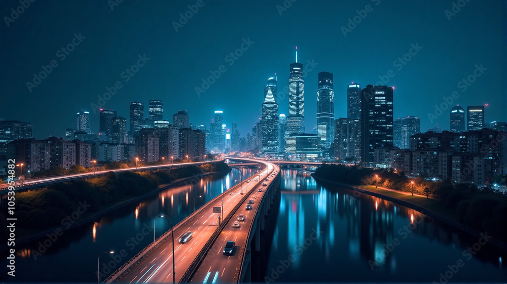 Fototapeta premium traffic at night