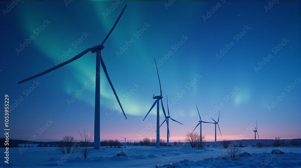 Fototapeta premium wind turbine at sunset