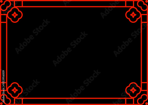 Certificate frame. Asian new year decorative frame.