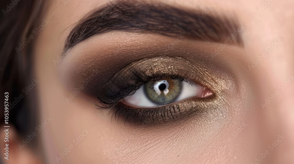 Obraz premium Makeup artists apply eyeshadow to add dimension and visual interest, AI generated images