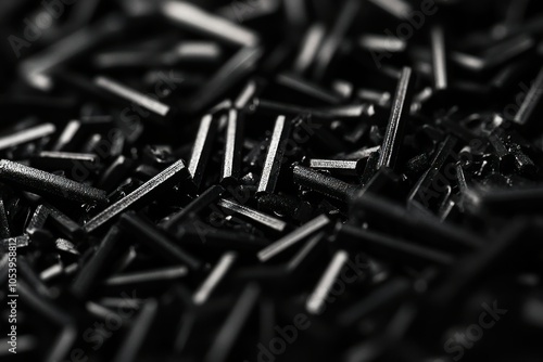 Black Metal Parts on Dark Background photo