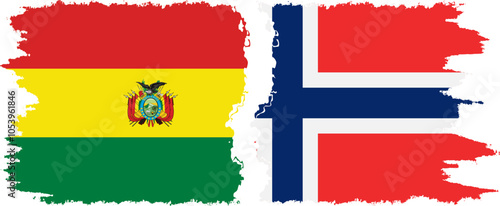 Free Download Norway and Bolivia grunge flags connection, vector - GFXLoad