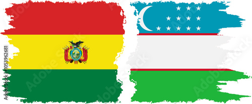 Uzbekistan and Bolivia grunge flags connection, vector Free Download Uzbekistan and Bolivia grunge flags connection, vector - GFXLoad