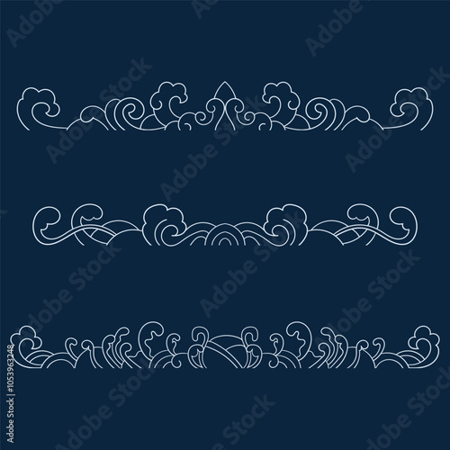 chinese wind classical tide pattern border