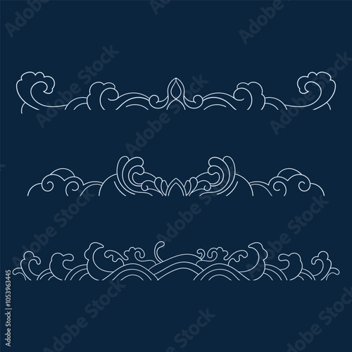 chinese wind classical tide pattern border