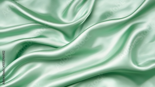 Wallpaper Mural Luxurious emerald green silk fabric, a captivating closeup view of smooth texture and sheen Torontodigital.ca