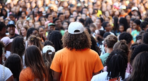 Wallpaper Mural A large crowd of people in the city, including men and women with different skin tones and hair colors Torontodigital.ca