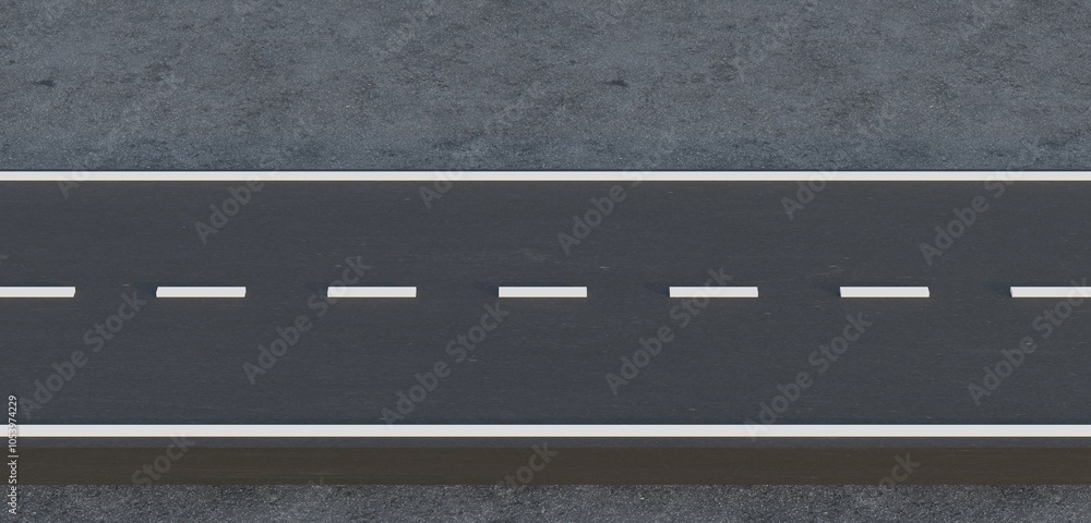 Fototapeta premium Empty road, road surface, 3D illustration
