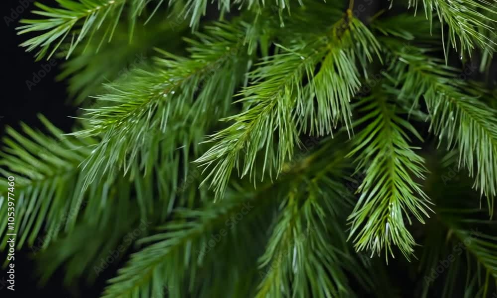 Pine leafs texture on black background. Generative Ai Pine leafs texture on black background. Generative Ai