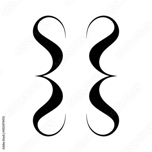Hand drawn decorative curly bracket vector icon. Curly braces, parentheses, punctuation symbol isolated on white background. Text square brackets, frame. Typography symbol. Vector